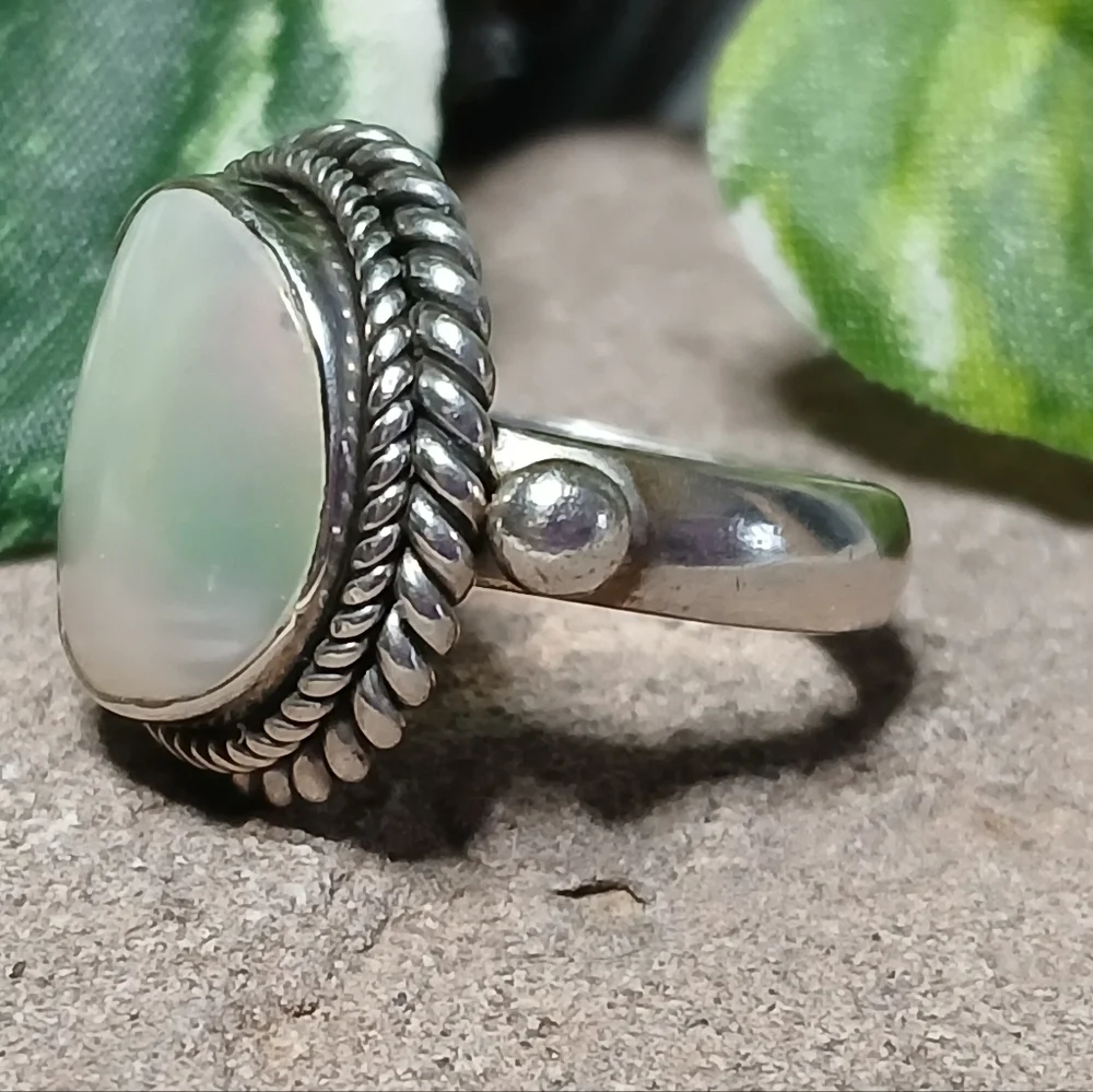925 Sterling Suarti Bali Natural Mother of Pearl Ring